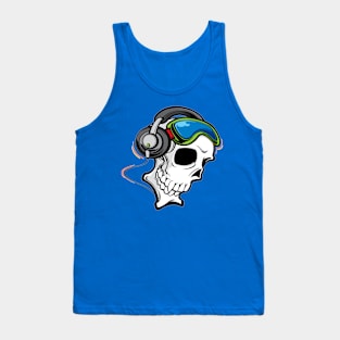 Skull with headphones Tank Top